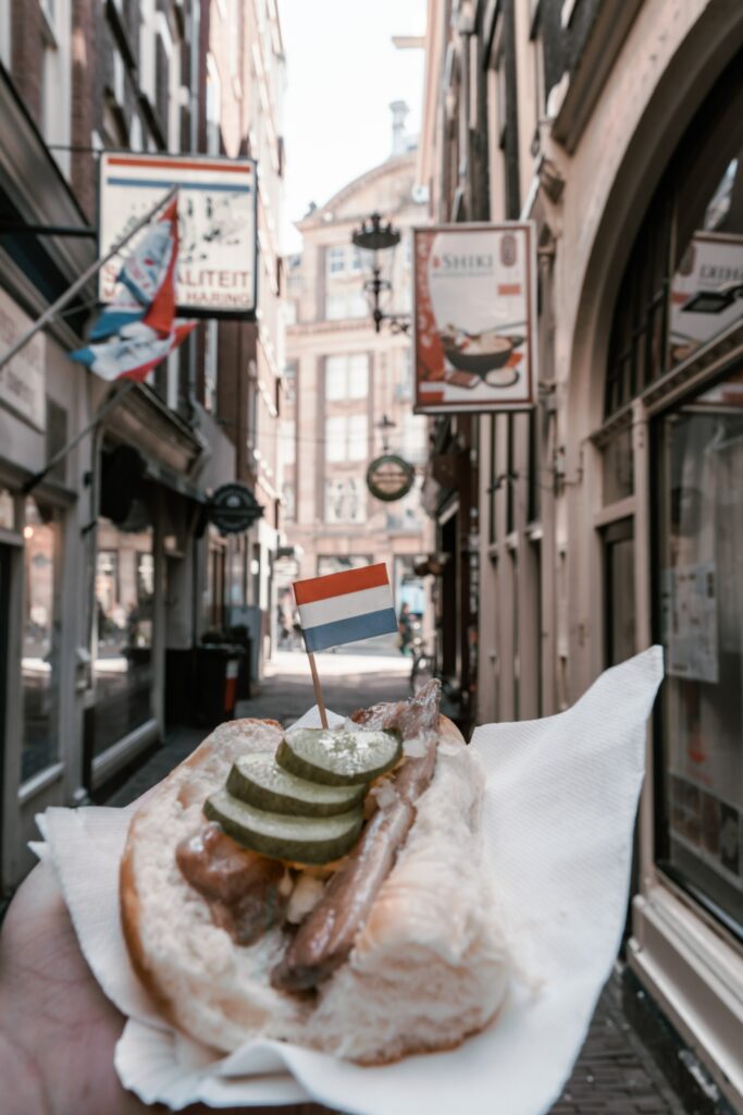 a 'broodje' as street food Amsterdam